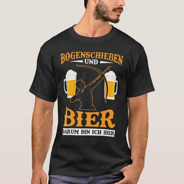 Mens Archery Beer Archer Drinking T-Shirt (Front)