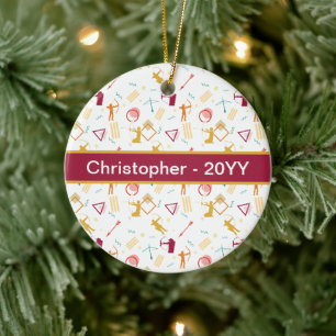 Men's Archery - Boys Bow and Arrow Pattern Ceramic Tree Decoration