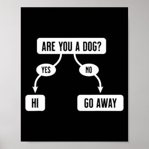Mens Are You A Dog Funny Cute Flowchart  Poster