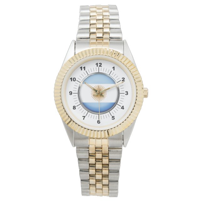 Men's Argentina Flag Two-Tone Bracelet Watch (Front)
