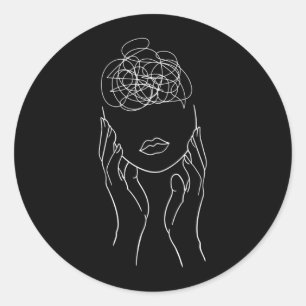 Mens Arrow Semicolon Mental Health Awareness Classic Round Sticker