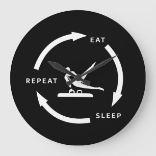 Men's Artistic Gymnastics Eat Sleep Repeat Sports Large Clock