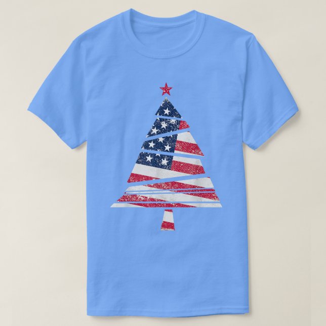 Mens Artsy American Flag USA Colour Grunt Christma T-Shirt (Design Front)