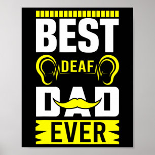 Mens ASL Best Deaf Dad Ever Sign Language Deaf Awa