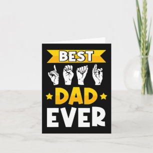 Mens ASL Sign Language Deaf Awareness and Deaf Dad Card