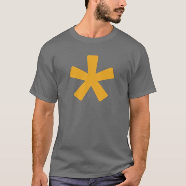 Men's Asterisk T-Shirt (Dark Grey with Mustard) (Front)