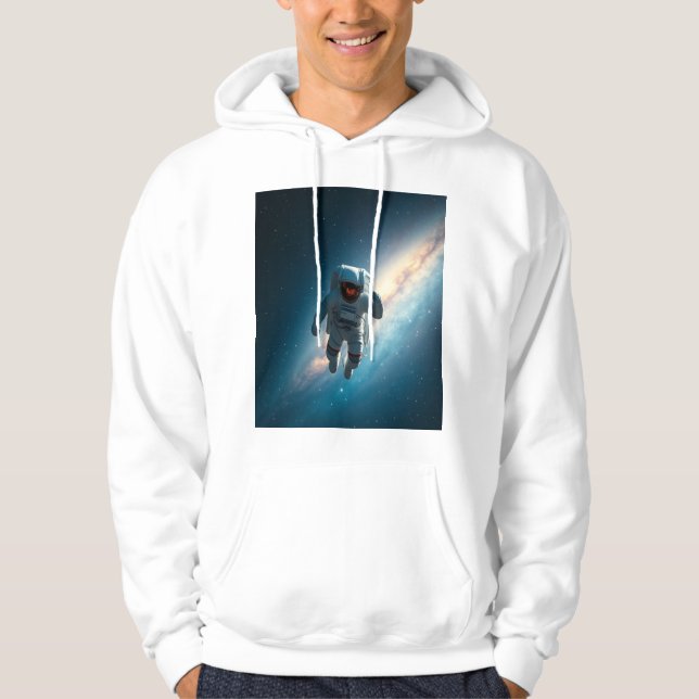 Men's Astronaut Space Galaxy Pullover Hoodie (Front)