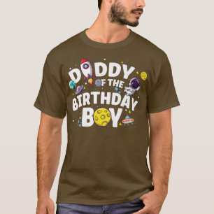 Mens Astronaut Space Theme Party Daddy Of The Birt T-Shirt