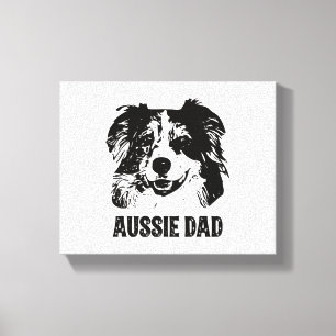 Mens Aussie Dad - Australian Shepherd Dog Dad Canvas Print