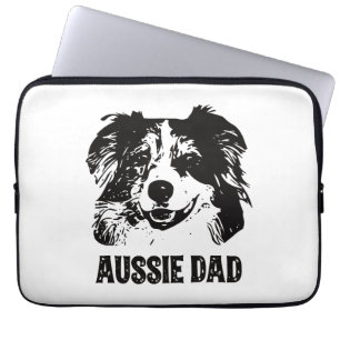 Mens Aussie Dad - Australian Shepherd Dog Dad Laptop Sleeve