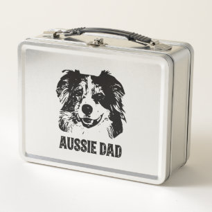 Mens Aussie Dad - Australian Shepherd Dog Dad Metal Lunch Box
