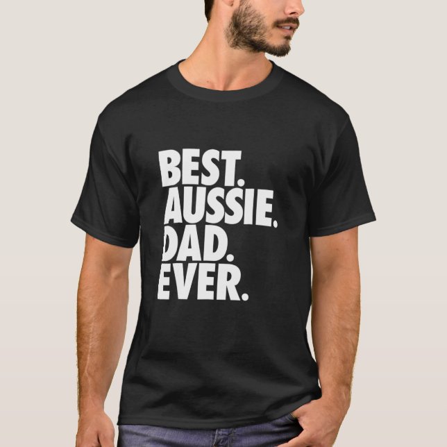 Mens Aussie Dad Australian Shepherd Dog Dad T-Shirt (Front)