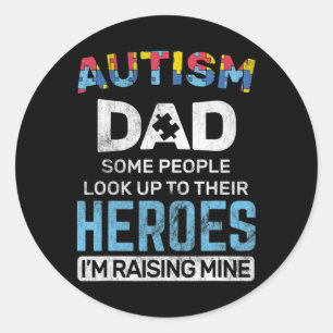 Mens Autism Dad Autism Awareness Autistic Spectrum Classic Round Sticker