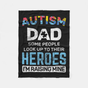 Mens Autism Dad Autism Awareness Autistic Spectrum Fleece Blanket