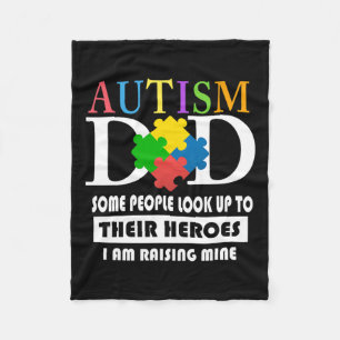 Mens Autism Dad Fleece Blanket