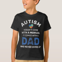 Mens Autism Dad Never Gives Up Autism Awareness Au
