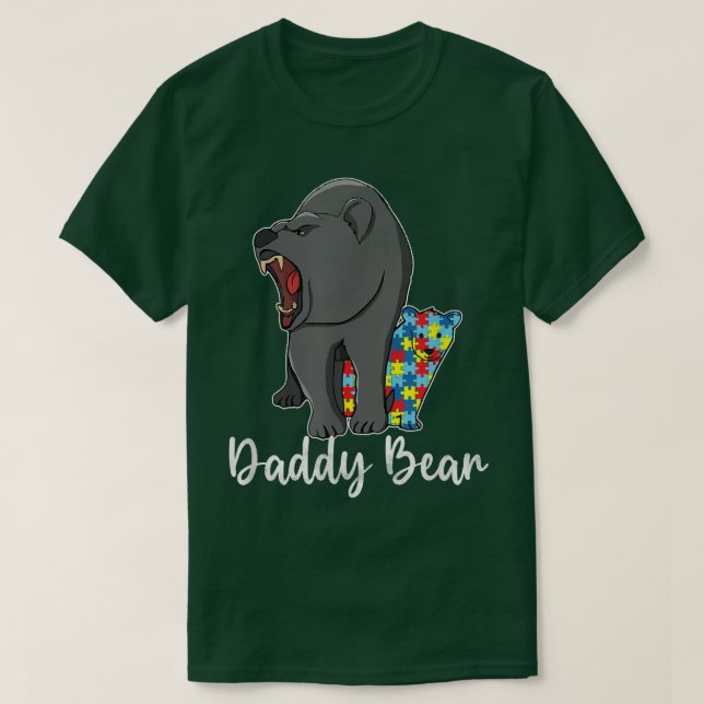 Mens Autism Daddy Bear Support Autistic Daddy Bear T-Shirt (Design Front)