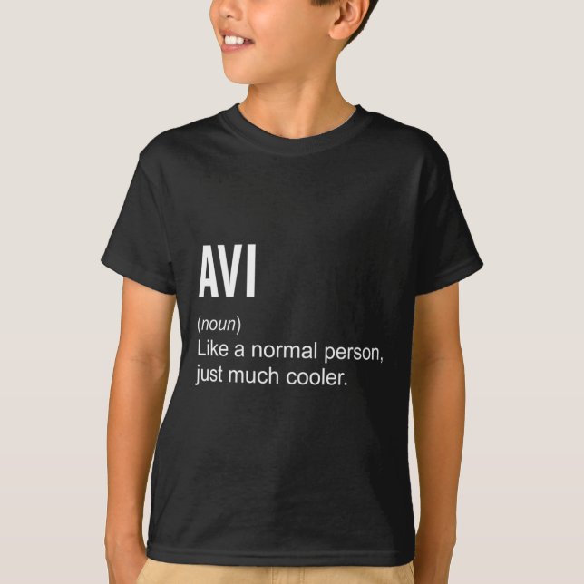 Mens Avi Definition Name Funny Personalised T-Shirt (Front)