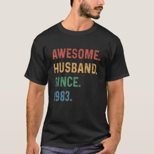 Mens Awesome Husband Since 1983 - 40th Year Weddin T-Shirt