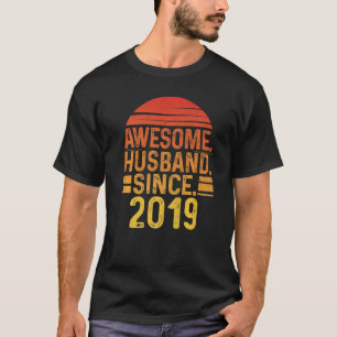 Mens Awesome Husband since 2019 Wedding Anniversar T-Shirt
