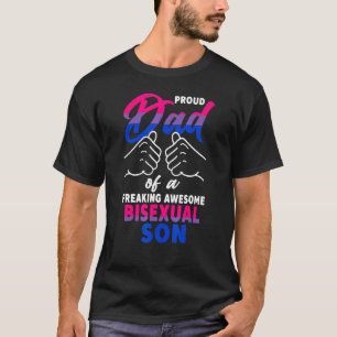 Mens Awesome Proud Bisexual Dad Pride LGBT Awarene T-Shirt
