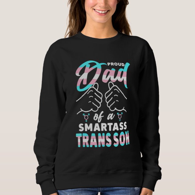 Mens Awesome Proud Trans Dad Pride Lgbt Awareness  Sweatshirt (Front)