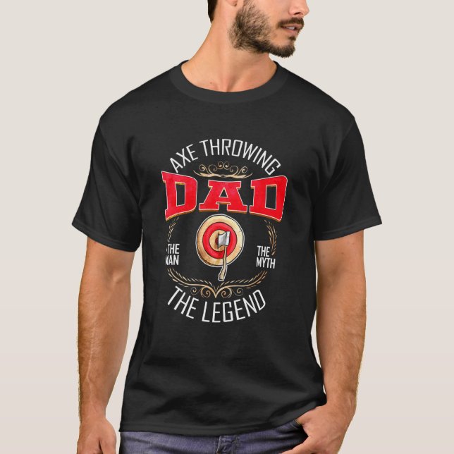 Mens Axe Throwing Dad  Hatchet & Axe Throwing T-Shirt (Front)
