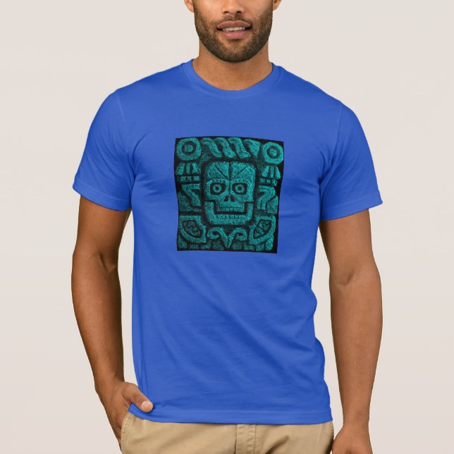Mens Aztec temple carving shirt design (Front)