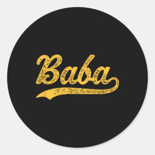 Mens Baba Arabic Dad Fathers Day Persian Iranian D Classic Round Sticker