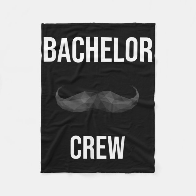 Mens Bachelor Crew Groom Bride Evening Bachelorett Fleece Blanket (Front)