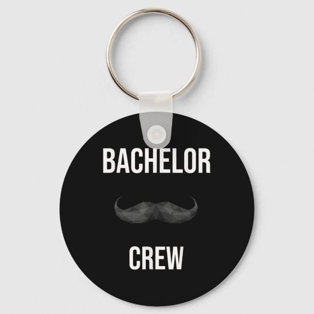 Mens Bachelor Crew Groom Bride Evening Bachelorett Key Ring (Front)