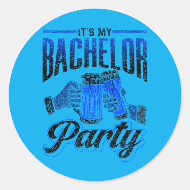 Mens Bachelor Party Bride Groom Team Performance Classic Round Sticker (Front)