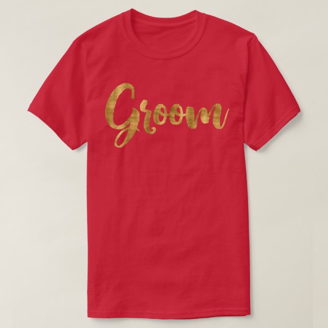 Mens Bachelor PartyHandwritten Groom Script  T-Shirt (Design Front)