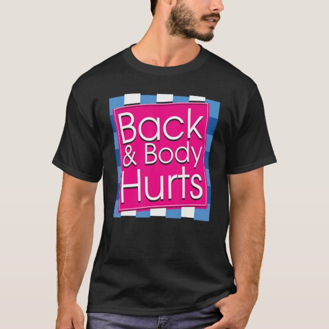 Mens   Back Body Hurts Quote Workout Gym Top (Front)