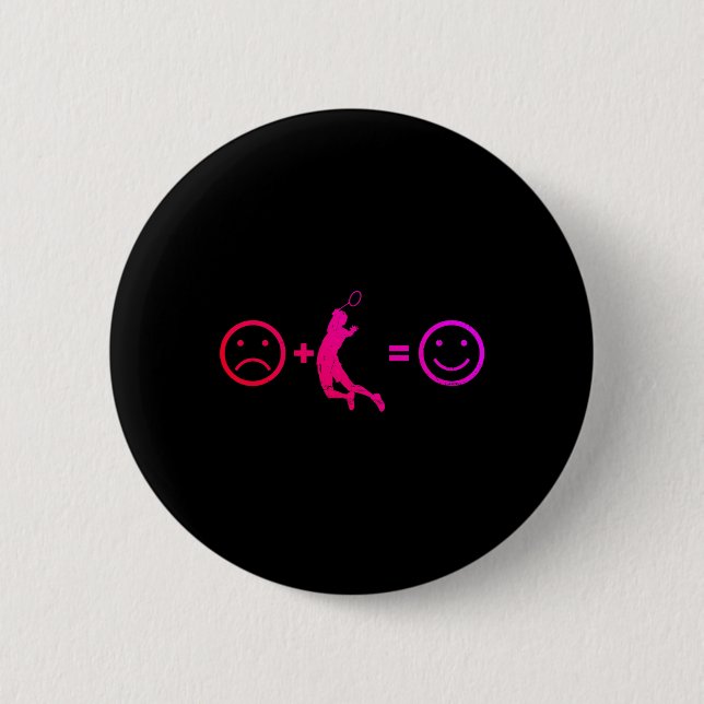 Mens Badminton Shuttle Badminton Player  6 Cm Round Badge (Front)