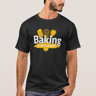 Mens Bakers Baking Is My Therapy T-Shirt