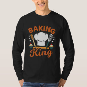 Mens Baking King Bake Cooking Kitchen T-Shirt