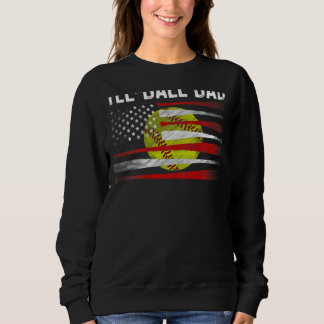 Mens Ball Dad Softball Dad Ball Daddy Fathers Day  Sweatshirt
