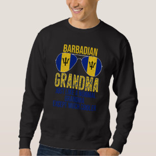 Mens Barbadian Grandma Barbados Flag Sunglasses Mo Sweatshirt