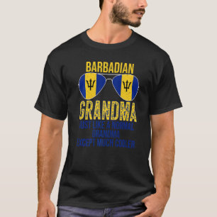 Mens Barbadian Grandma Barbados Flag Sunglasses Mo T-Shirt
