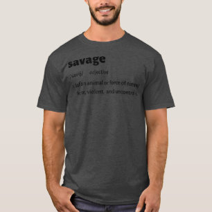 Mens Barbell Savage  Funny Workout Gym Motivation  T-Shirt