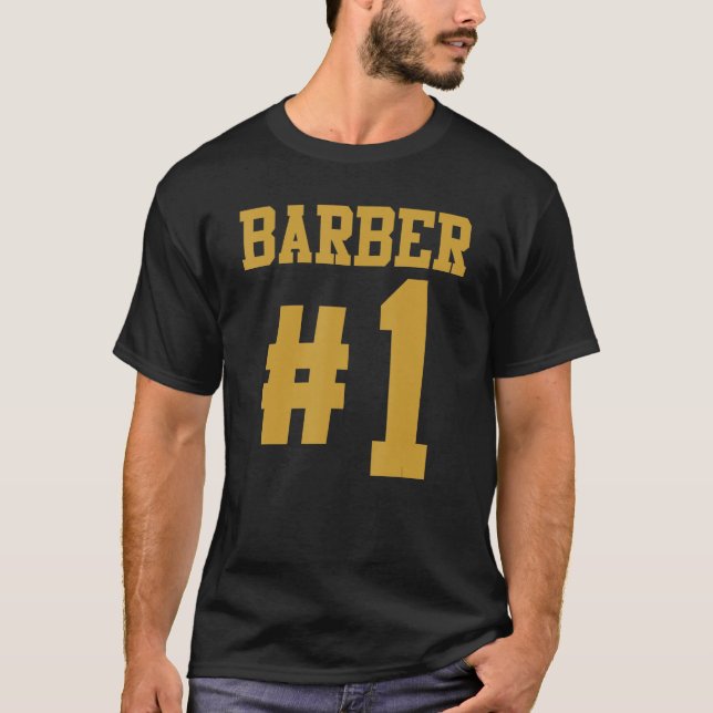 Mens Barber 1 Barbershop Hair Scissor Fade T-Shirt (Front)