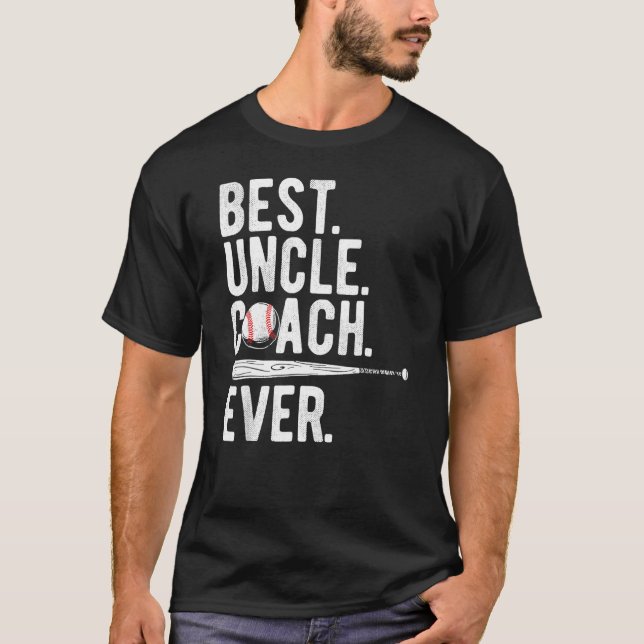 Mens Baseball Best Uncle Coach Ever Proud Dad Dadd T-Shirt (Front)