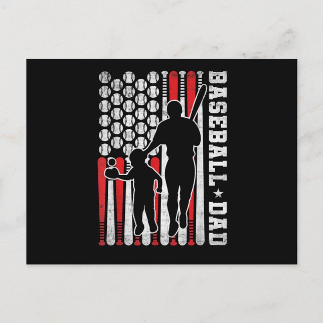 Mens Baseball Dad Shirt Coach Batter Pitcher Baseb Postcard (Front)