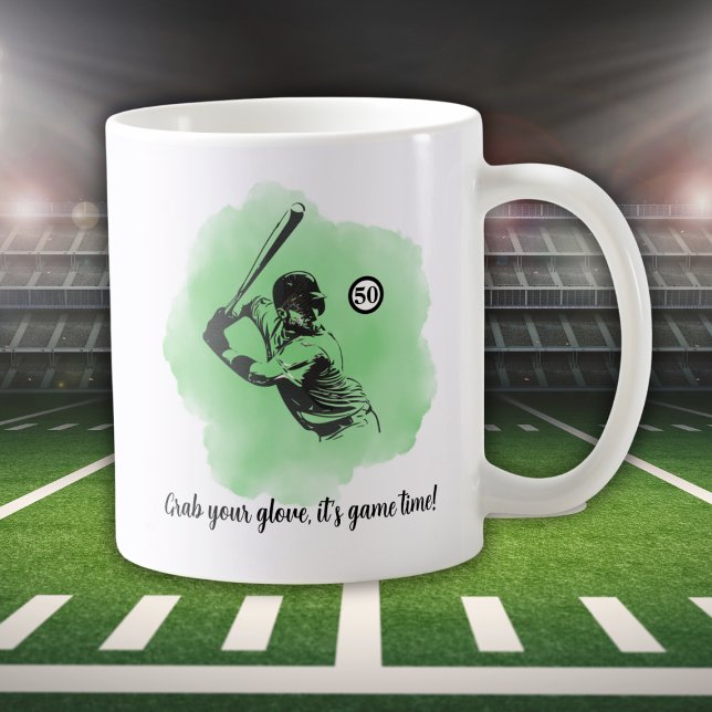 Men's Baseball Hitting 50th Birthday Coffee Mug (Creator Uploaded)