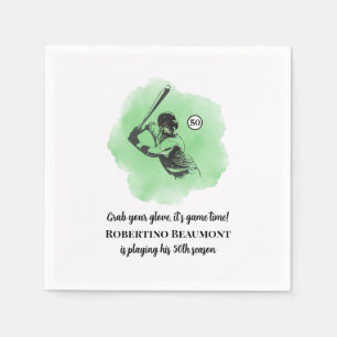 Men's Baseball Hitting 50th Birthday Napkin