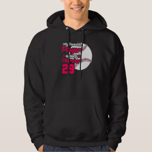 Mens Baseball Mothers Day My Favourite Baseball Pl Hoodie