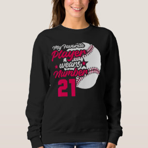 Mens Baseball Mothers Day My Favourite Baseball Pl Sweatshirt