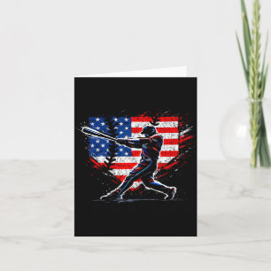 Mens Baseball Patriotic 4th of July Memorial Day Card