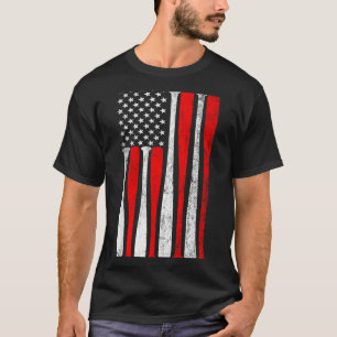 Mens Baseball Usa Flag Baseball Lover Baseball Dad T-Shirt
